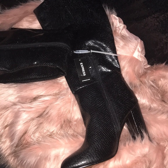 Vegan Leather Embossed Boots (NWT) - Picture 3 of 6